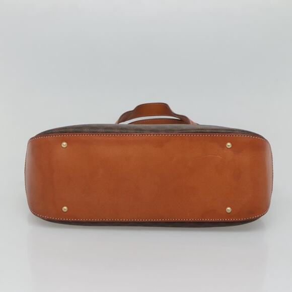 CELINE Macadam Canvas Hand Bag Pvc Leather Gold Brown - Picture 9 of 13